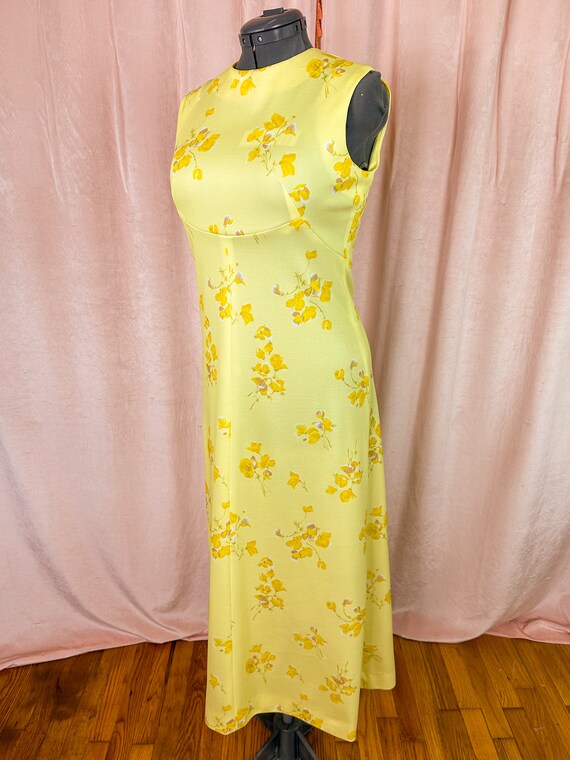 Vintage 1970s Yellow Floral Maxi Dress - image 3