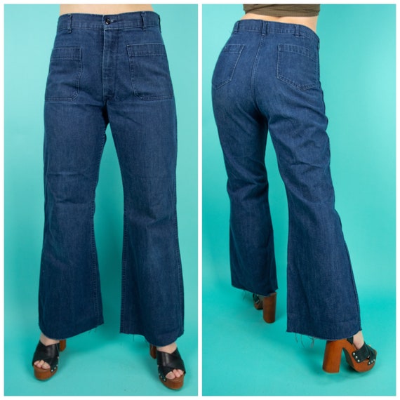 1980s Denim Pants 34 Waist - Denim Work Wear - Vin