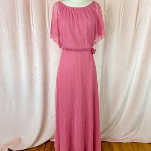WOUNDED 1970s Pink Dress Small