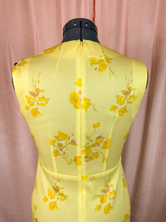 Vintage 1970s Yellow Floral Maxi Dress - image 6