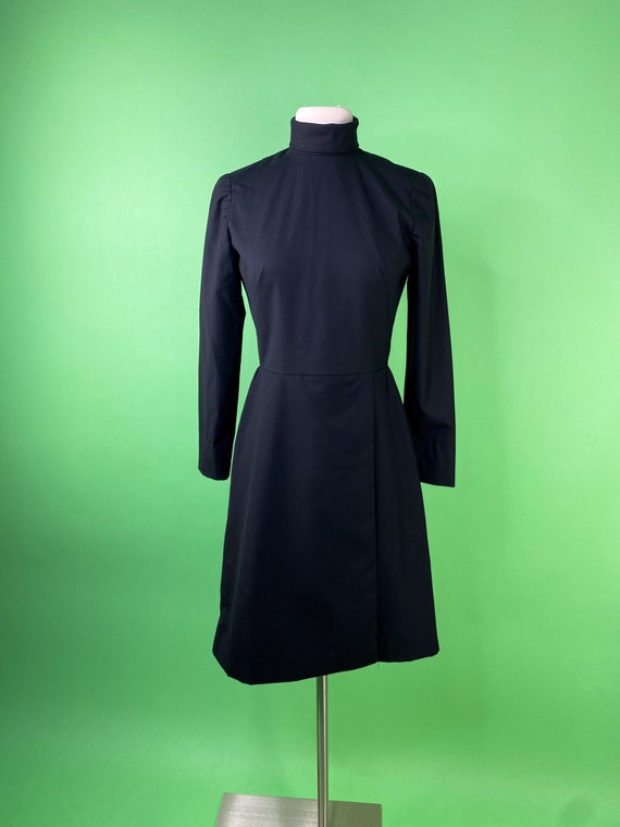 1960s Black Mod Dress 25W - image 3