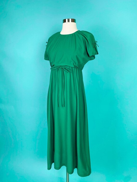 Vintage 1970s Green Dress XXS Juniors - image 3