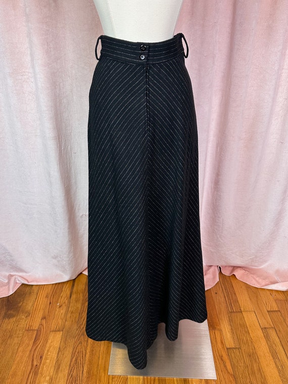 Vintage 1960s 70s Black Pinstripe Skirt Suit Set … - image 7