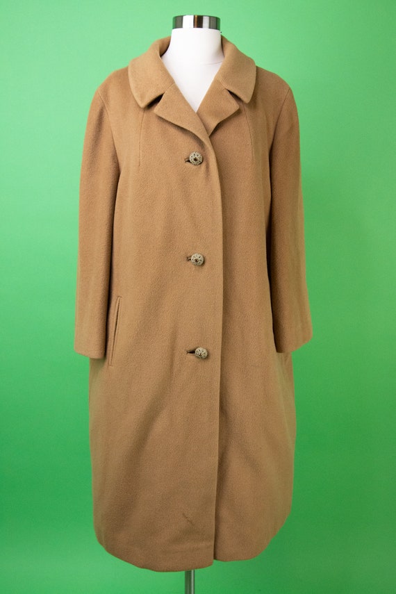 Vintage 1950s Light Brown Coat Large Cashmere Min… - image 3