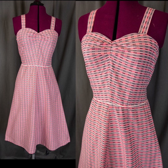 60s Day Dress Medium- Pink Day Dress - Southwester