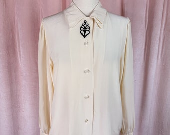 Vintage 1940s Style Cream Blouse