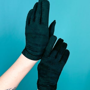 40s 50s Black Short Gloves