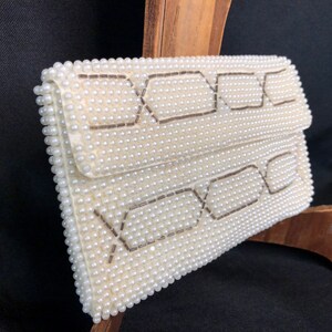 50s Mini Clutch - Beaded Clutch - Beaded Evening Bag
