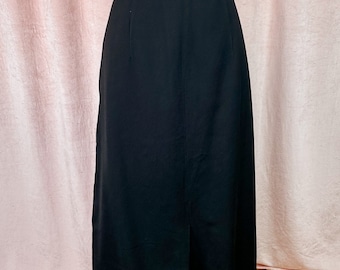 Vintage 1940s 50s Black Pencil Skirt 31 Waist M/L