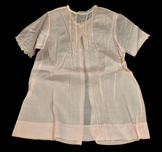 1940s 1950s Girls Sheer Pink Cotton Baby Toddler … - image 1