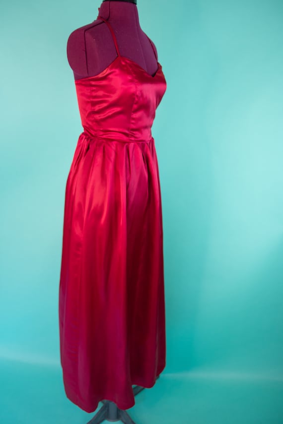 1970s 26W Red Halter Dress Evening Gown Set JC Pe… - image 7