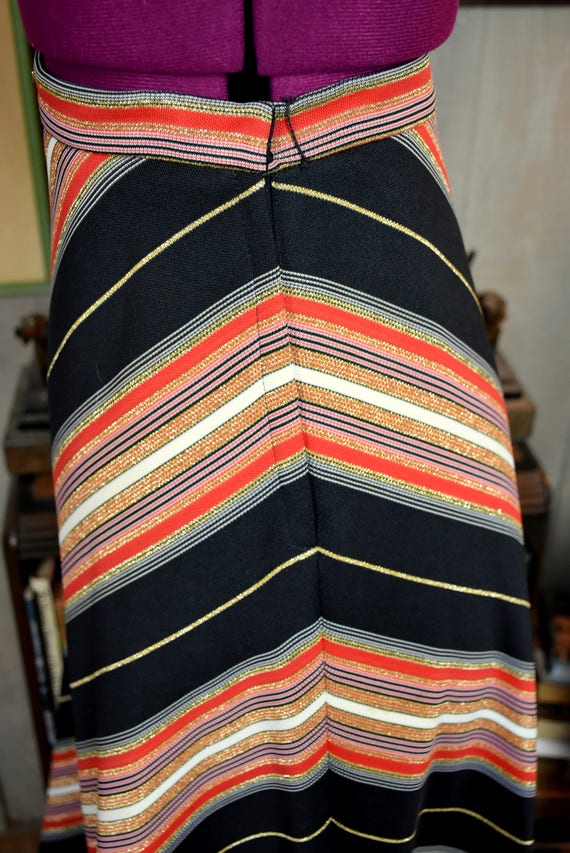 1960s 24W Striped Maxi Skirt - image 6