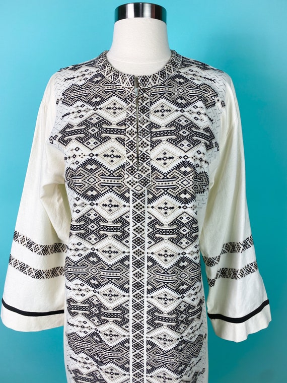 Vintage 1970s Kaftan Mexican Tunic Dress Medium L… - image 3