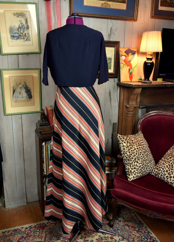 1960s 24W Striped Maxi Skirt - image 3