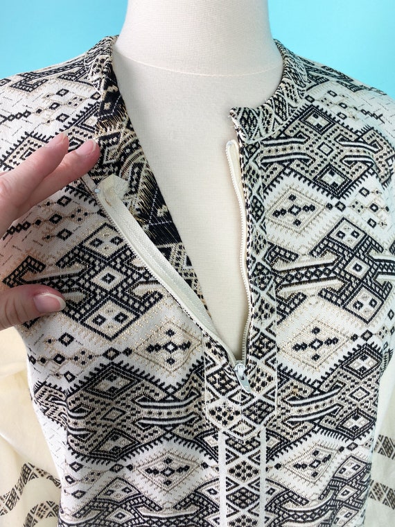 Vintage 1970s Kaftan Mexican Tunic Dress Medium L… - image 9