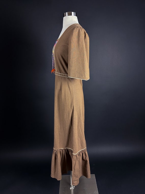 Late 1960s 70s Cotton Prairie Boho Dress XS Small… - image 5