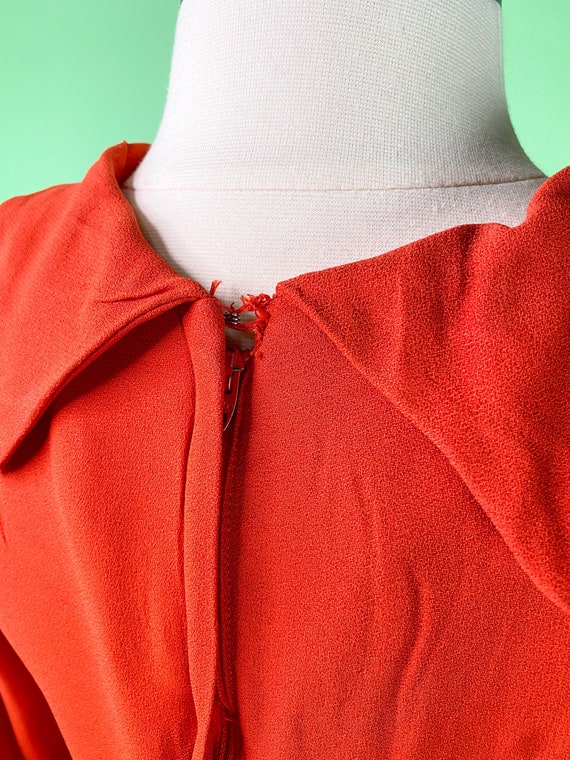 1960s Orange Dress XS 32 Bust Librarian Mod Style - image 6