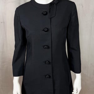 Chaqueta negra vintage para mujer, estilo asiático, talla pequeña