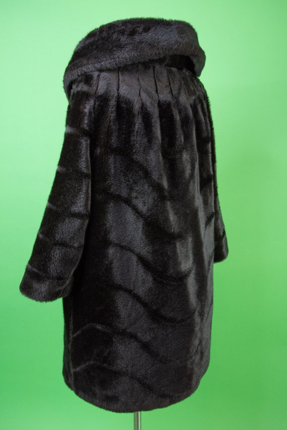 Vintage 1950s 60s Faux Fur Coat Medium Large - Wo… - image 7