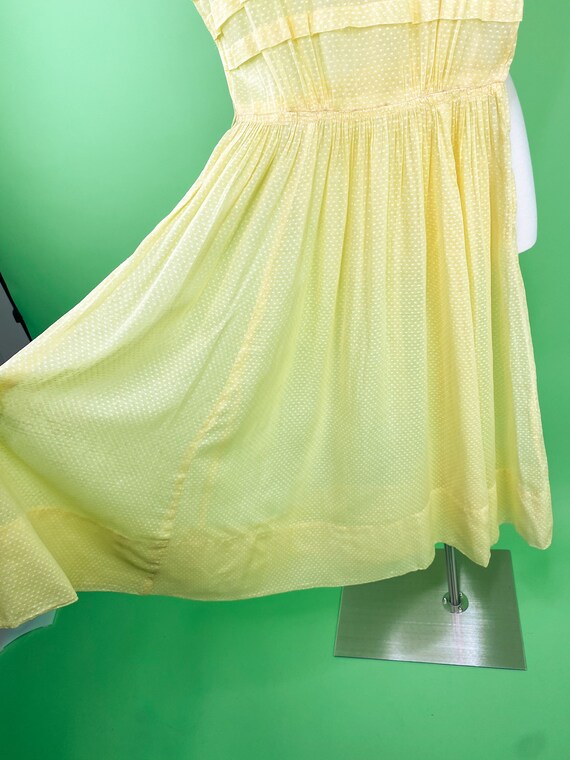 Vintage 1930s 1940s 22 Waist XXS Sheer Yellow Swi… - image 6