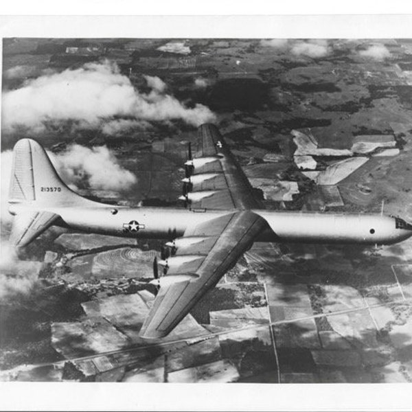 Vintage Military Photograph 1940s XB-36 "Peacemaker" Bomber Plane Randolph Air Force Base Original Photography Print