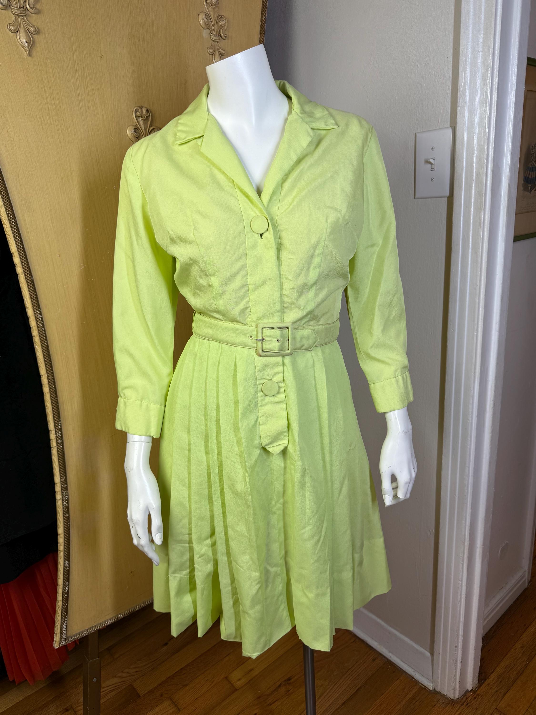 lime green shirt dress Closet London Lime Green Floral Print Pleated Shirt Dress