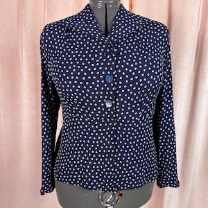 Vintage 1930s 40s Crepe Rayon Blouse 40 Bust