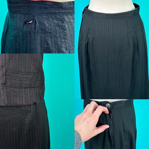 1950s 60s Black Skirt Top Set 30W - image 10