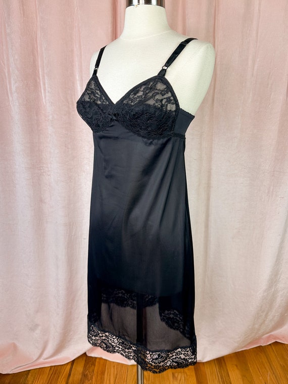 1960s Black Slip 36A Built in Bra Bullet Bra Small