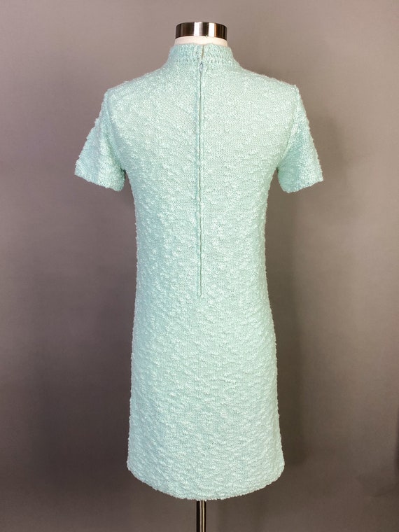 Vintage 1960s 32W Mint Teal Knit Dress Sweater Dr… - image 7