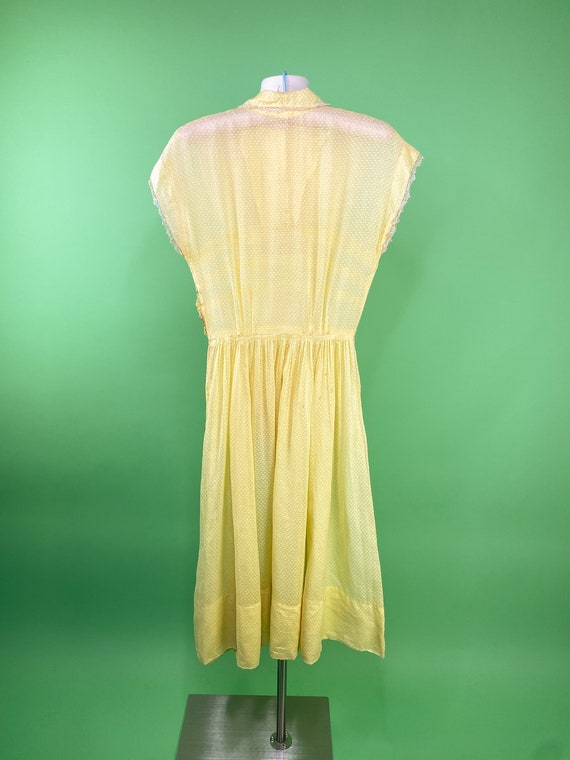 Vintage 1930s 1940s 22 Waist XXS Sheer Yellow Swi… - image 3