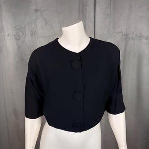Vintage 1950s Black Dress Jacket Small Medium