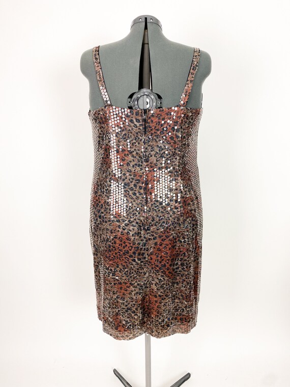 Vintage 1980s Leopard Sequin Mini Dress XXL 44W - image 7