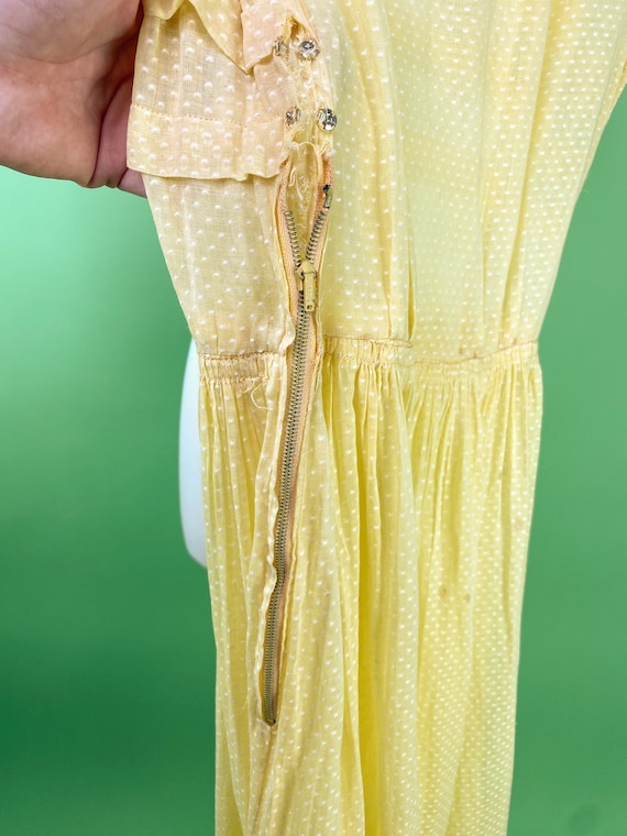 Vintage 1930s 1940s 22 Waist XXS Sheer Yellow Swi… - image 5