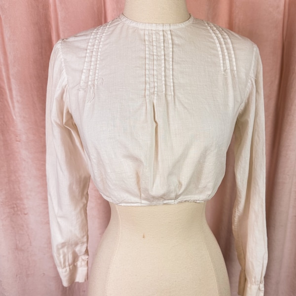 Antique 1900s Top Blouse Cropped Small 34 bust