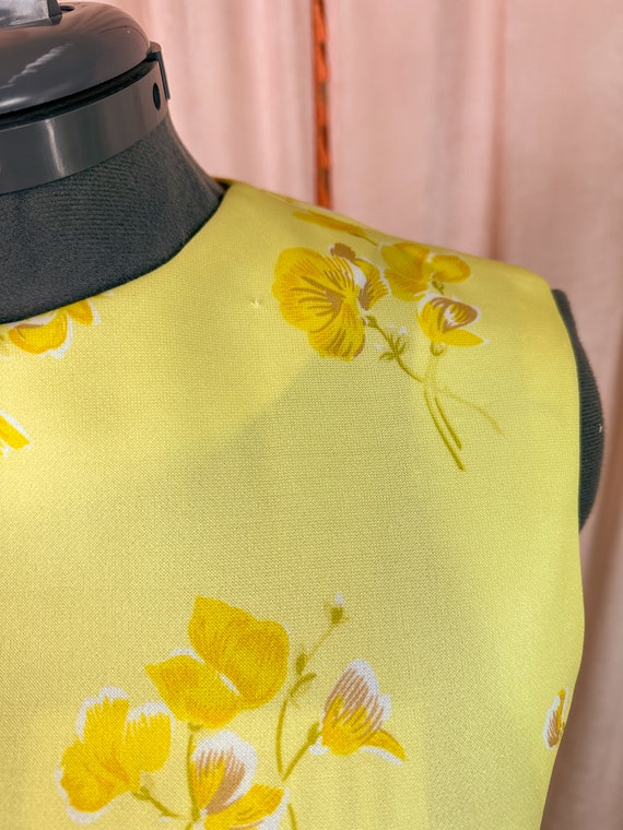 Vintage 1970s Yellow Floral Maxi Dress - image 10