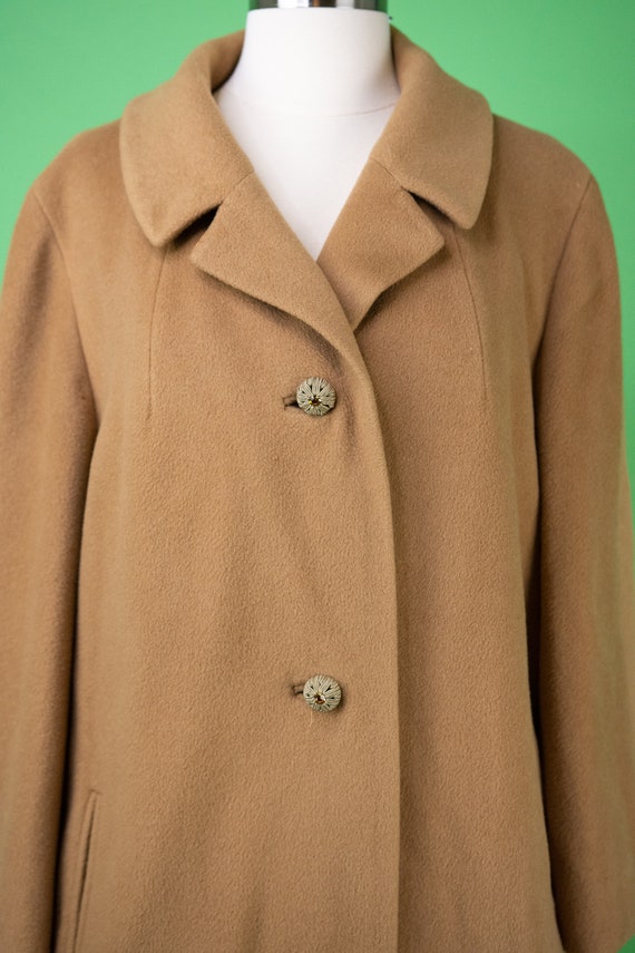 Vintage 1950s Light Brown Coat Large Cashmere Min… - image 5