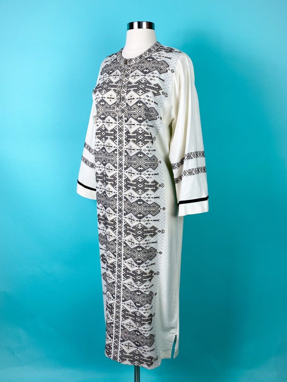Vintage 1970s Kaftan Mexican Tunic Dress Medium L… - image 6