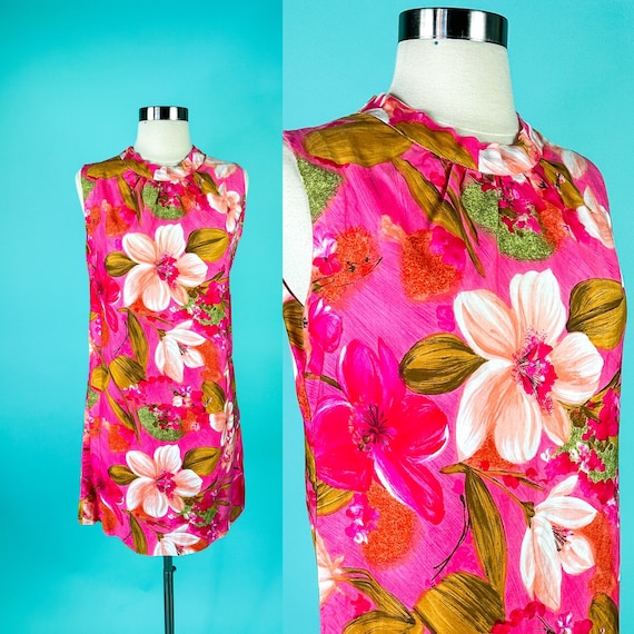1960s Hawaiian Dress Mini Dress - image 1