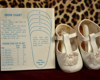 Vintage 1950s Girls Lullaby Baby Shoes | Crib Shoes | Nursery Decor | Baby Shower Gift | Baby Room Decor NWOT Original Box