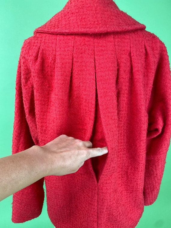 Vintage 1950s 60s Pink Fuchsia Wool Jacket medium… - image 6
