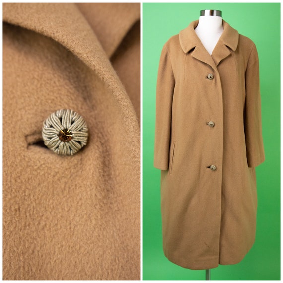Vintage 1950s Light Brown Coat Large Cashmere Min… - image 1