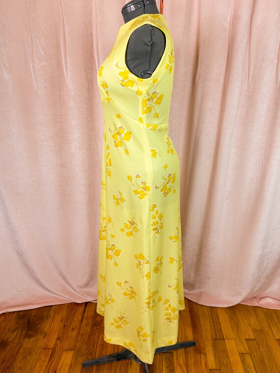 Vintage 1970s Yellow Floral Maxi Dress - image 5