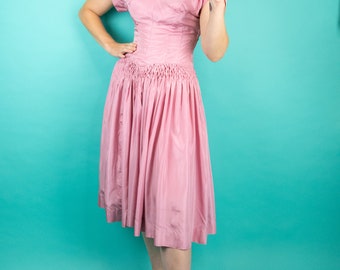 1940s 50s Pink Dress Small Small Prestige Juniors of New York