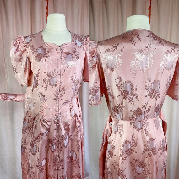 1940s Blush Evening Gown with Dramatic Bust