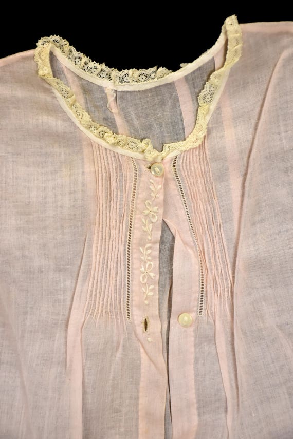 1940s 1950s Girls Sheer Pink Cotton Baby Toddler … - image 4