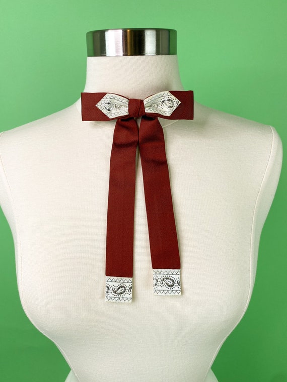 Vintage 1940s 50s Clay Brown Western Bow Tie