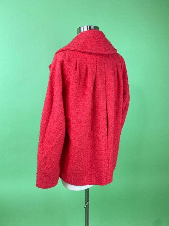 Vintage 1950s 60s Pink Fuchsia Wool Jacket medium… - image 3