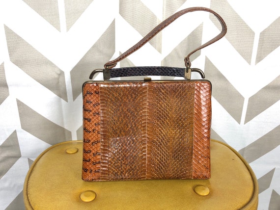 Vintage 1950s Snakeskin Purse - Vintage Snakeskin