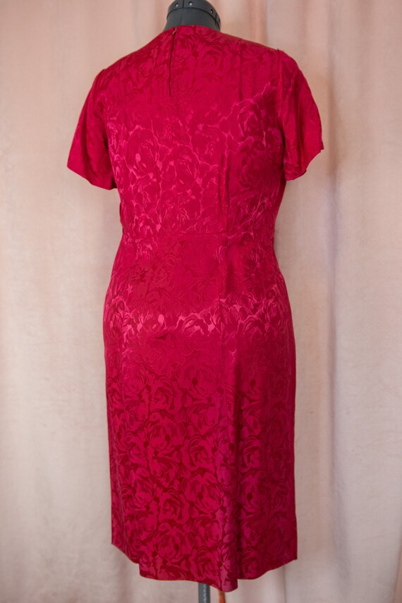 Vintage 1940s 50s Red Dress Set Pencil Dress 34 w… - image 7